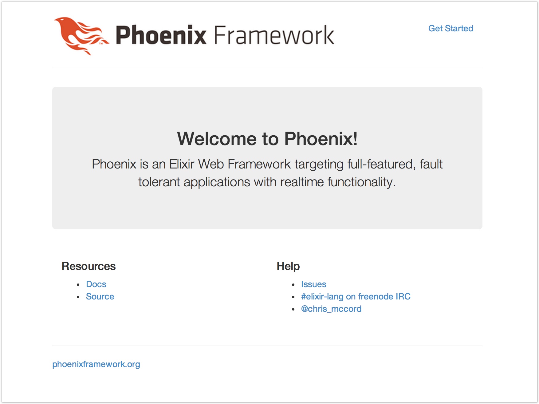 Phoenix home page